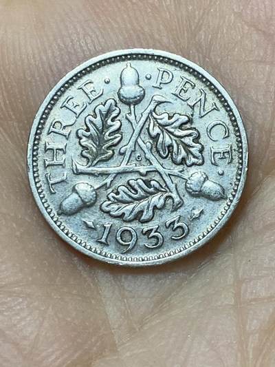 2025年第一百零一场(总第一百二十七场）外国好品散币(免佣金) - 英国🇬🇧1933年3便士银币(乔治五世第四版，500银)