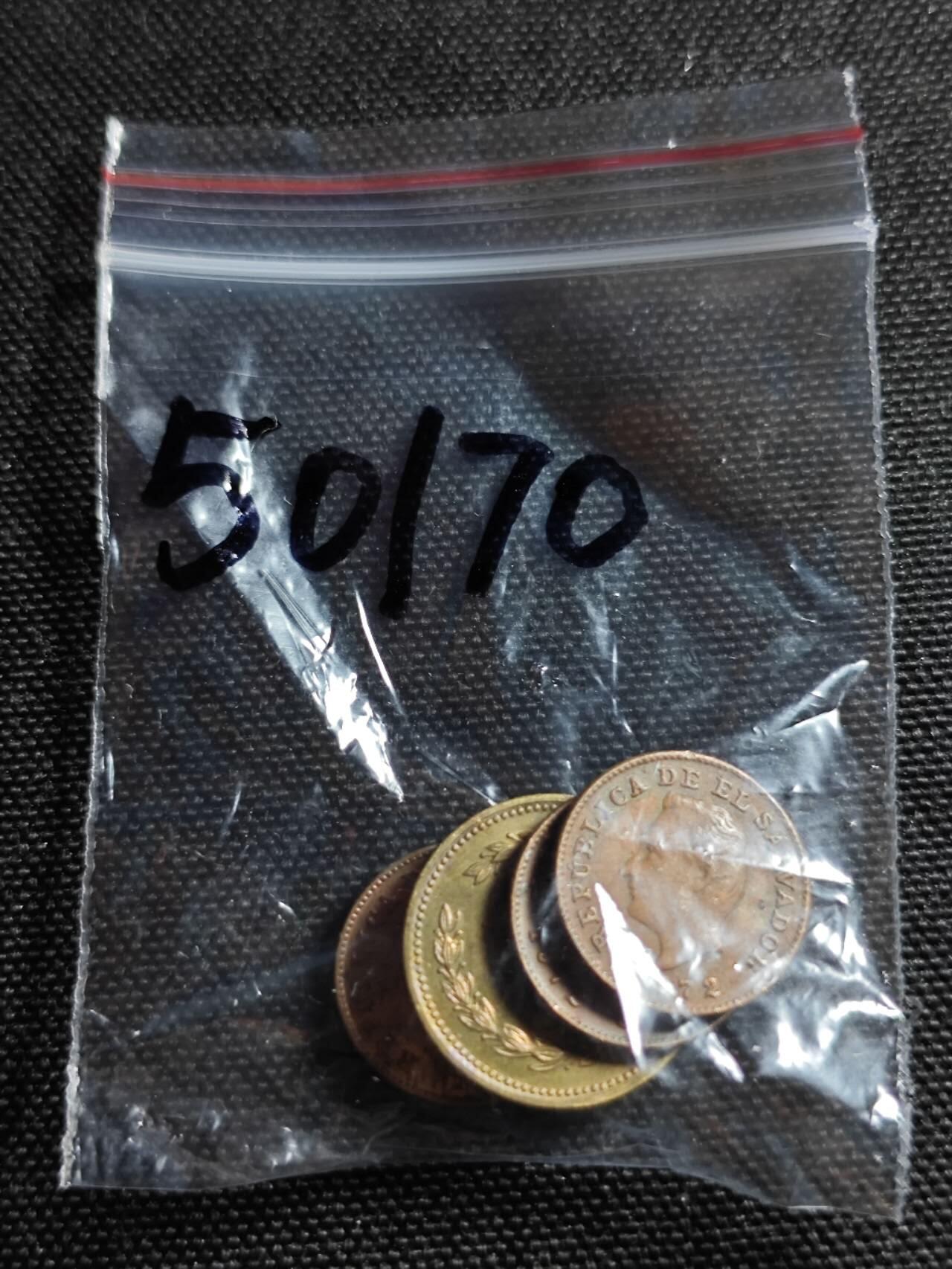 KK钱币收藏小铺 第350场 2月预留时间 周末发货  萨尔瓦多一组4枚