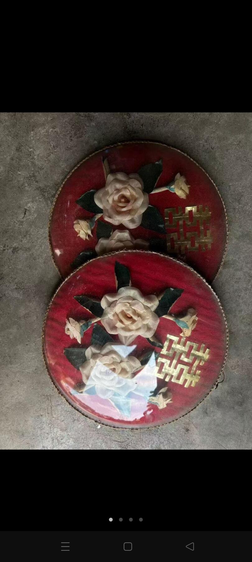 下乡收到的喜字摆件一对，品相如图，保存完整