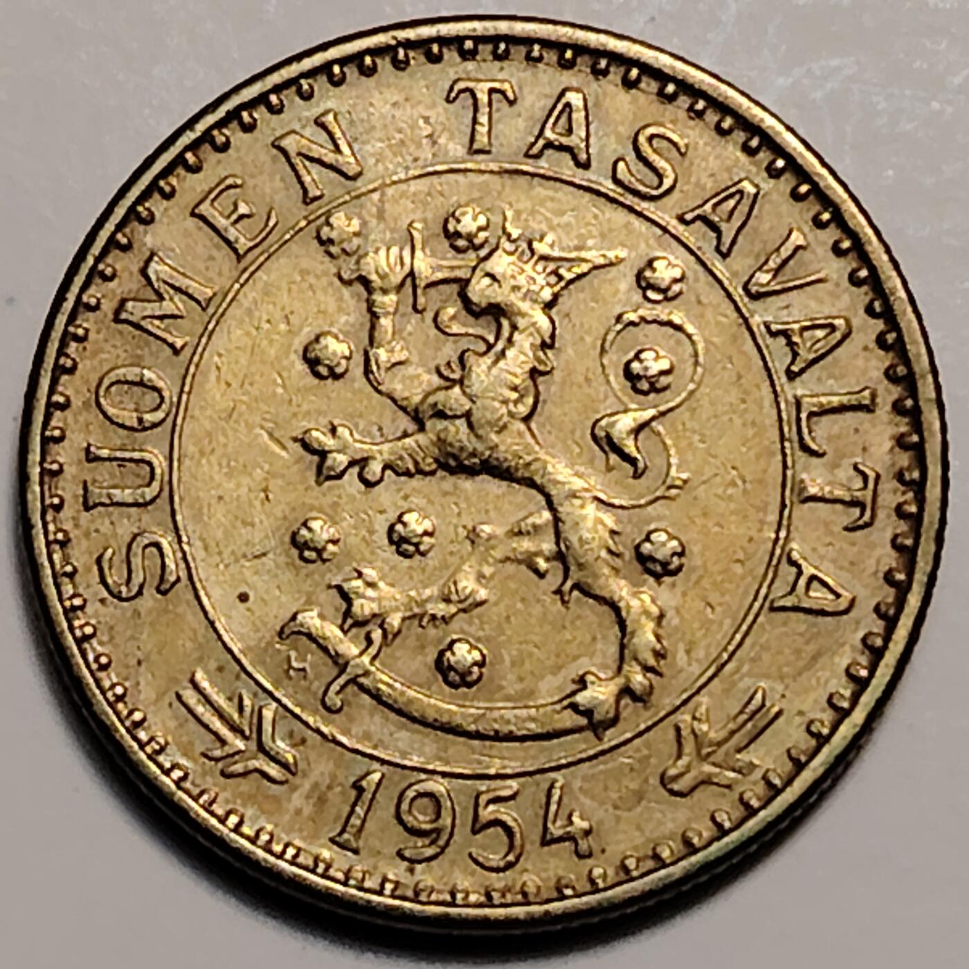 布加迪🐬～世界钱币(上海)🌾第 247 期 /  各国套币和散币 芬兰🇫🇮 1954年 20马克
