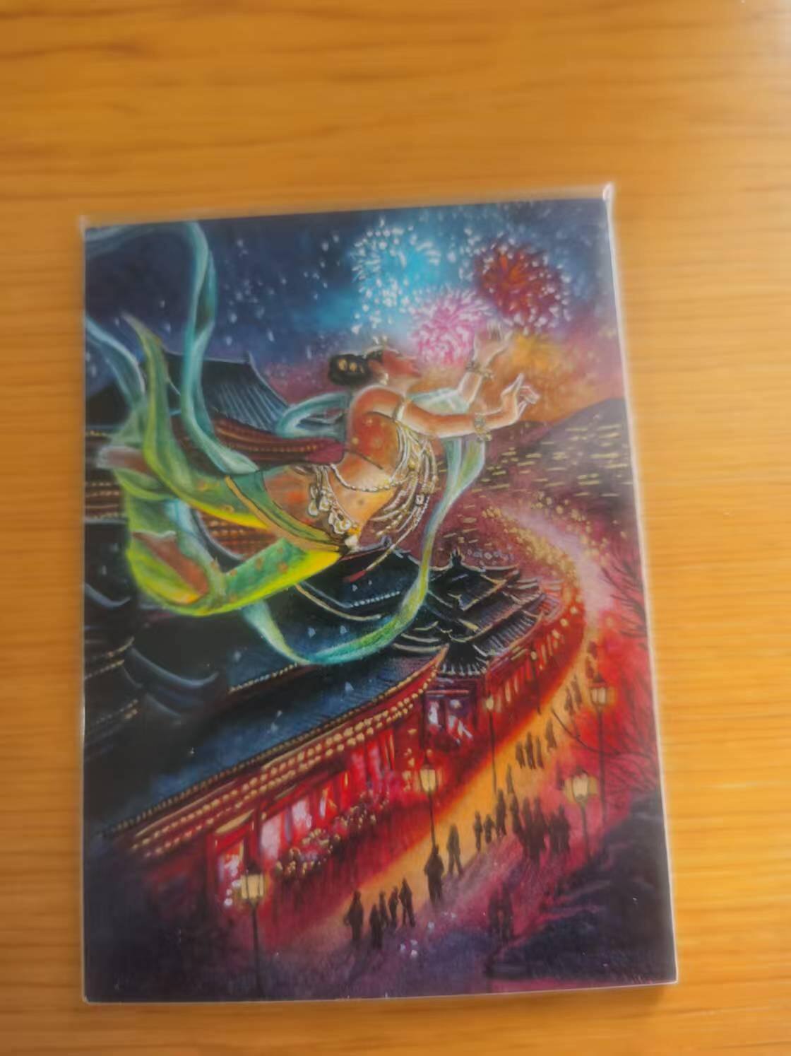 阳大大卡牌拍卖第74期（持续收拍品，周日晚上九点截拍，进群福利早知道） 【手绘卡】顶级收藏手绘 唐长老 飞天奔月 色彩艳丽，构图极为精细