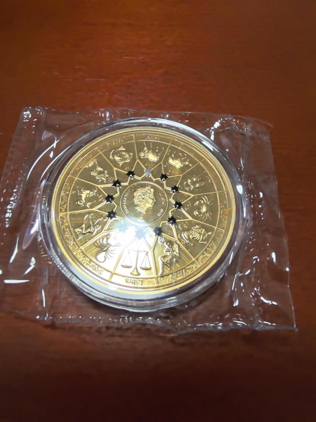 长老汇蛇年精选第五十五场拍卖 2021萨摩亚白羊座雅典娜20分铜镀金币，盒证全，3000枚