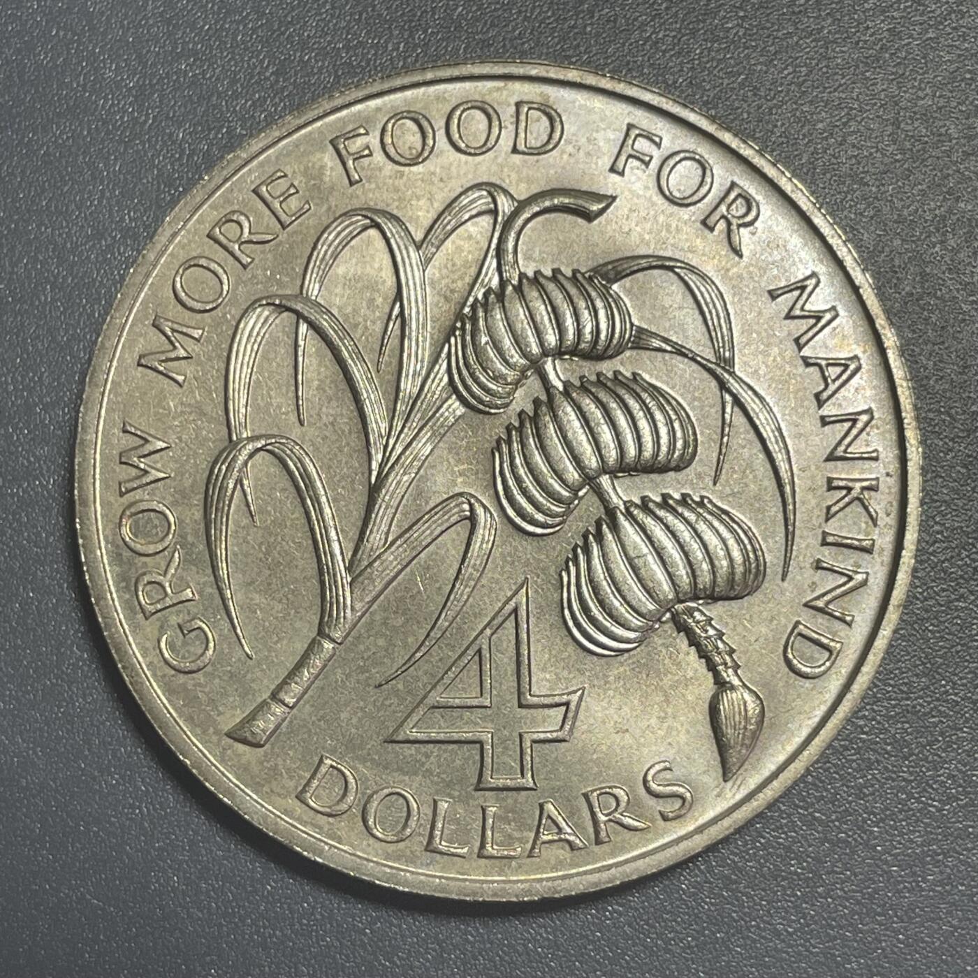 双节特辑1001 圣卢西亚🇱🇨 1970年香蕉币4元FAO纪念币 38.5MM