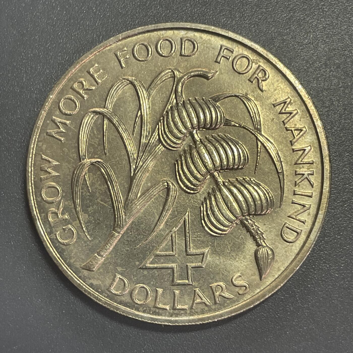 双节特辑1001 圣文森特🇻🇨 1970年香蕉币4元FAO纪念币 38.5MM