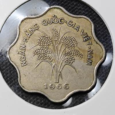 KK钱币收藏小铺 第352场 2月预留时间 周末发货 -  1966南越5盾 独年份少见