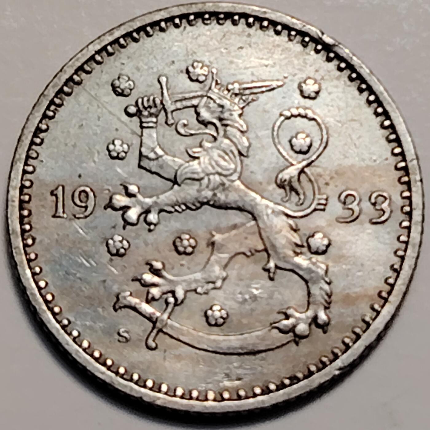 布加迪🐬～世界钱币(上海)🌾第 247 期 /  各国套币和散币 芬兰🇫🇮 1933年 1马克