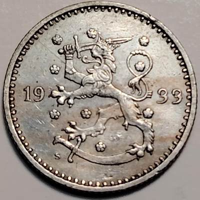 布加迪🐬～世界钱币(上海)🌾第 247 期 /  各国套币和散币 - 芬兰🇫🇮 1933年 1马克