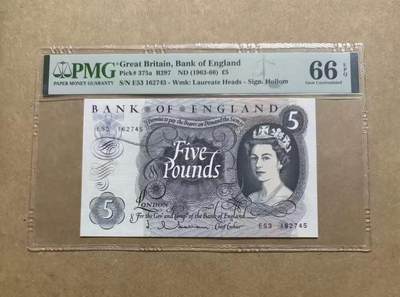 【礼羽收藏】🌏世界钱币拍卖第105期 - 英国C序列 1963-66年5镑 PMG66EPQ