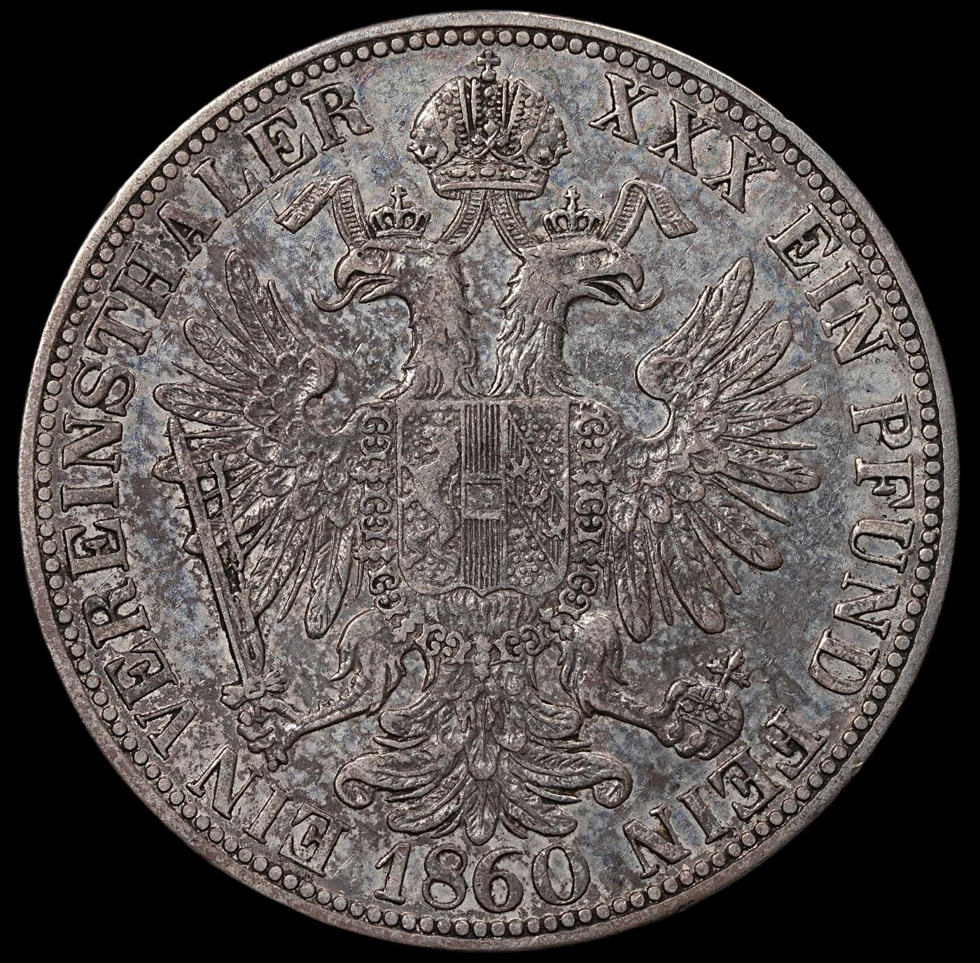 修遠堂世界钱币第八十七期 1860年奥匈帝国1泰勒银币