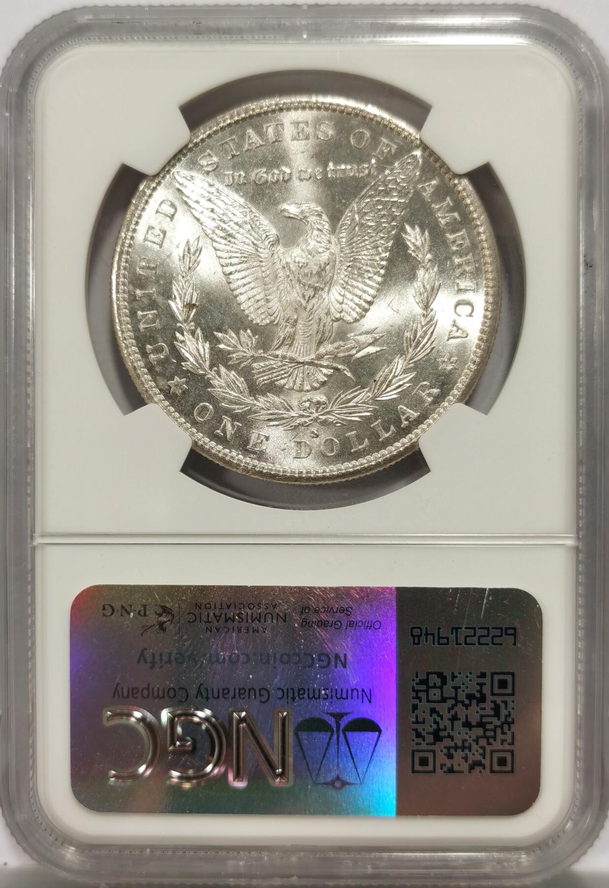 博洋堂世界钱币拍卖第142期（全场包邮） NGC MS62 美国1881年摩根S版银币