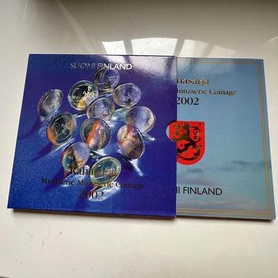 🌹外币初藏🌹🐯2025年第110场  每周二四六晚8️⃣点 接代拍 - 芬兰2002年 原厂欧元套 带纪念章