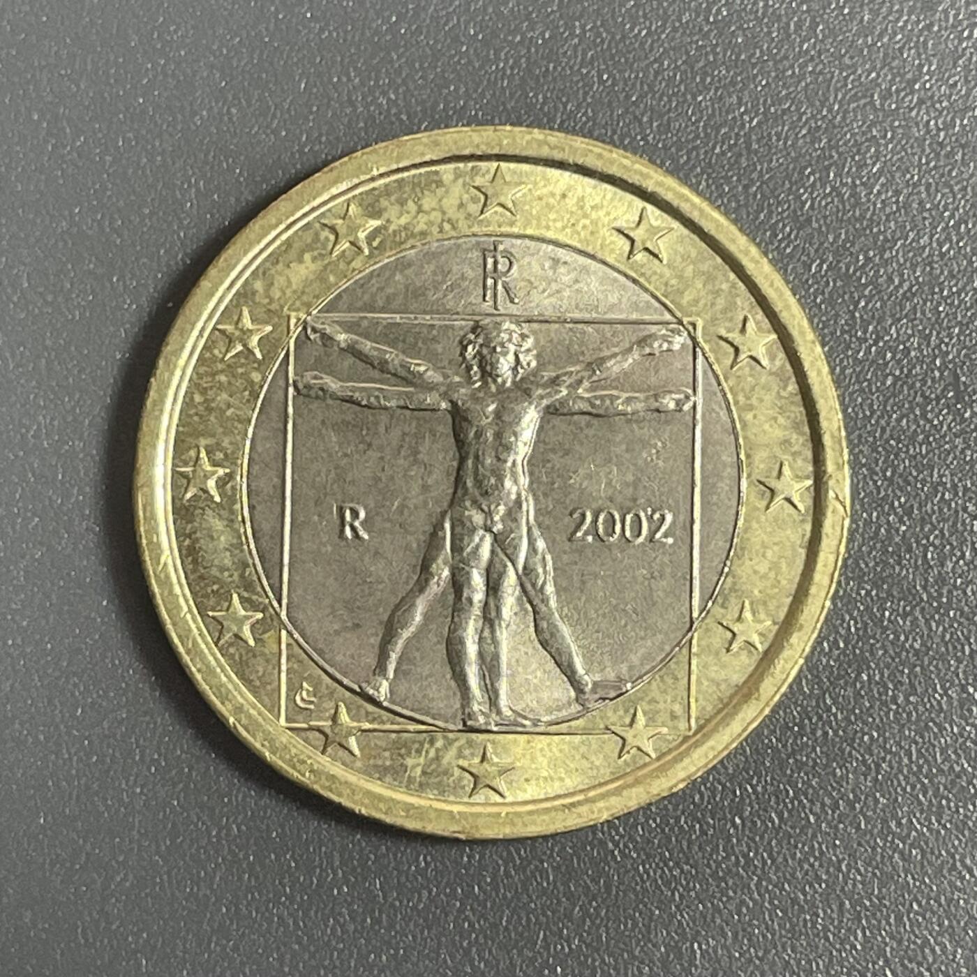 回流1001-2 意大利20091欧元双金属币 达.芬奇的《维特鲁威人》