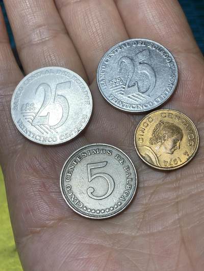 2025年第一百零一场(总第一百二十七场）外国好品散币(免佣金) - 散币4枚：厄瓜多尔🇪🇨2000年25分，巴拿马🇵🇦1966年5分，墨西哥🇲🇽1974年5分