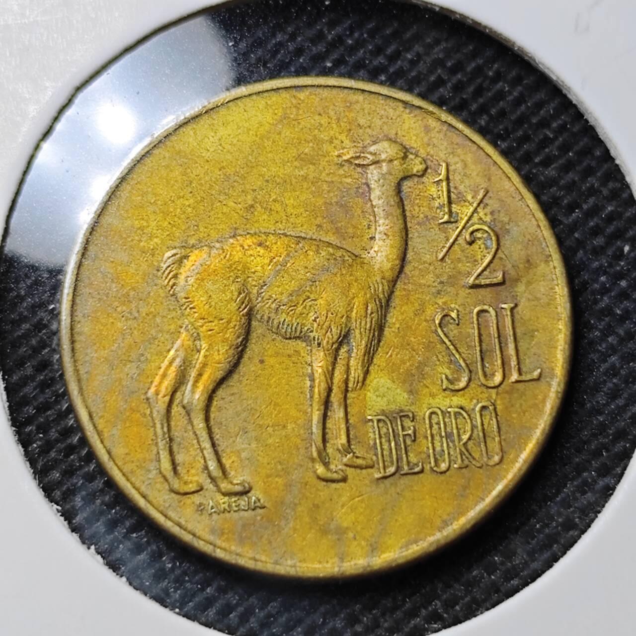 KK钱币收藏小铺 第352场 2月预留时间 周末发货  秘鲁1/2索尔铜币 羊驼