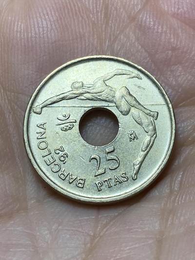 2025年第一百零一场(总第一百二十七场）外国好品散币(免佣金) - 西班牙🇪🇸1990年25比塞塔(巴塞罗那奥运会纪念币)
