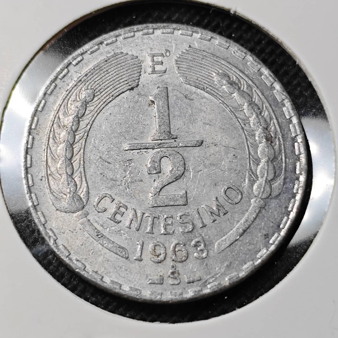 KK钱币收藏小铺 第352场 2月预留时间 周末发货 1963智利1/2分 飞鹰 少见纲目品种 