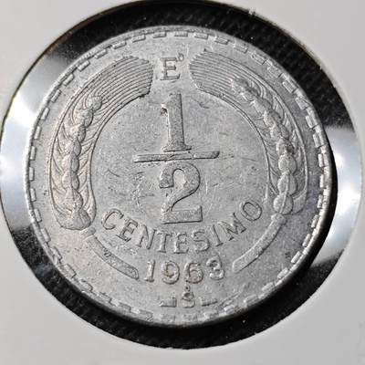 KK钱币收藏小铺 第352场 2月预留时间 周末发货 - 1963智利1/2分 飞鹰 少见纲目品种 