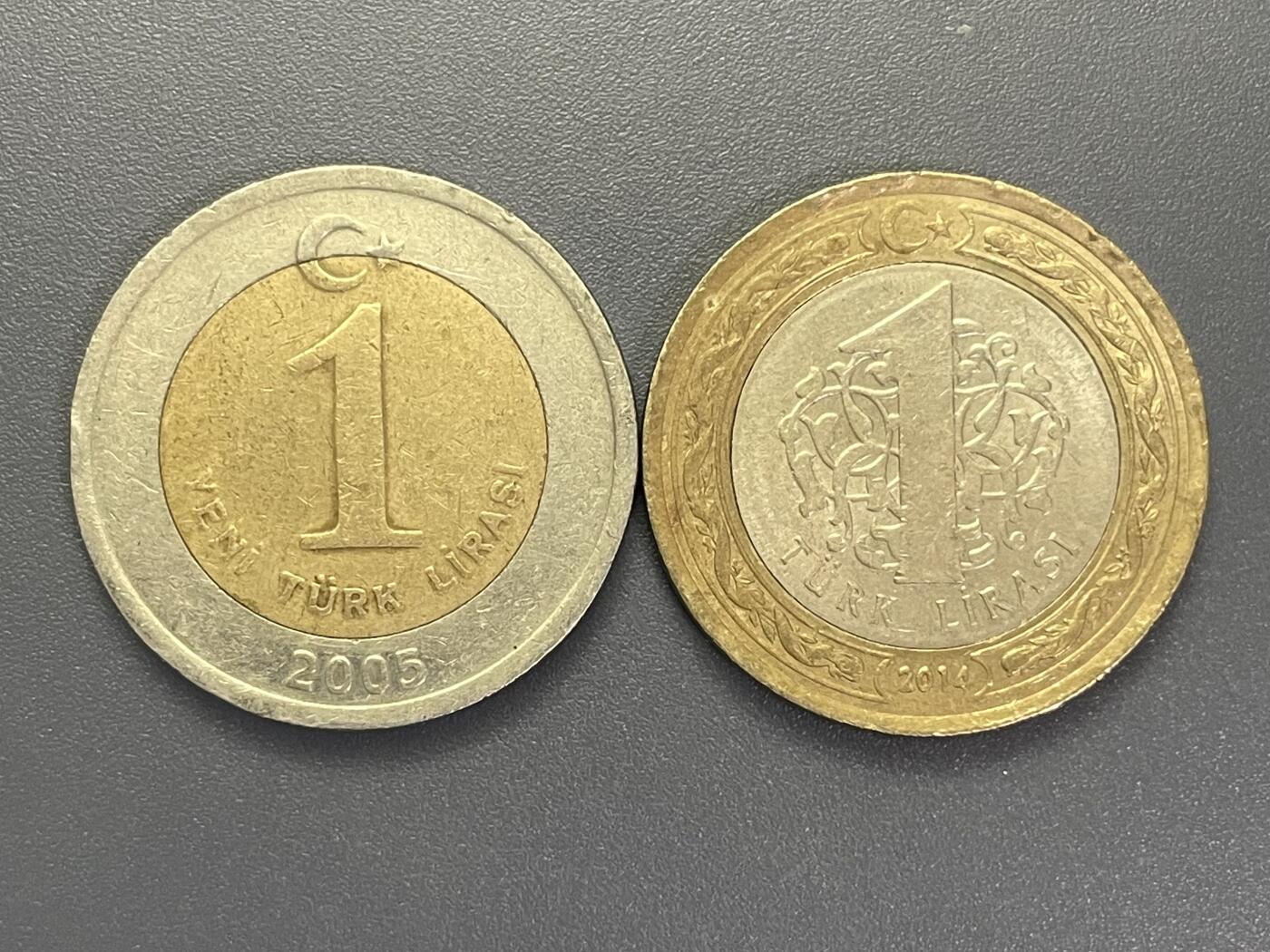 回流1001-2 土耳其双金属币2枚