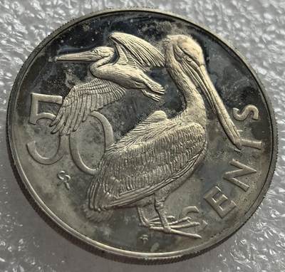 外国优质纪念币邮币封银币，周日晚上九点倒数截拍，满百包邮，可寄存半年，喜欢朋友微信扫描二维码可直接参拍 - 英属维尔京褐鹈鹕精制50分