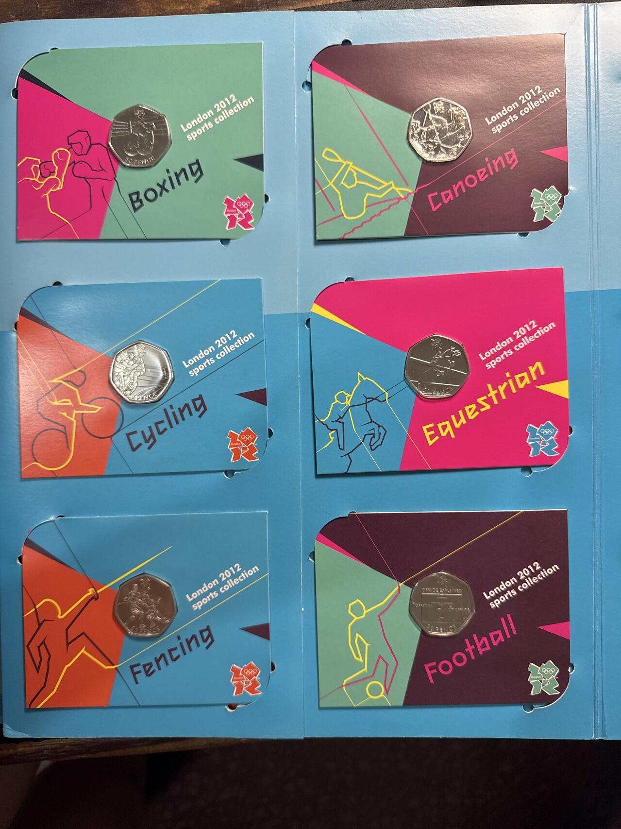 ❤️【币观天下】❤️ 第326期钱币拍卖- 2025.10.3周五晚上6点半场-长期征集拍品 英国2012年50便士奥运会29枚一套