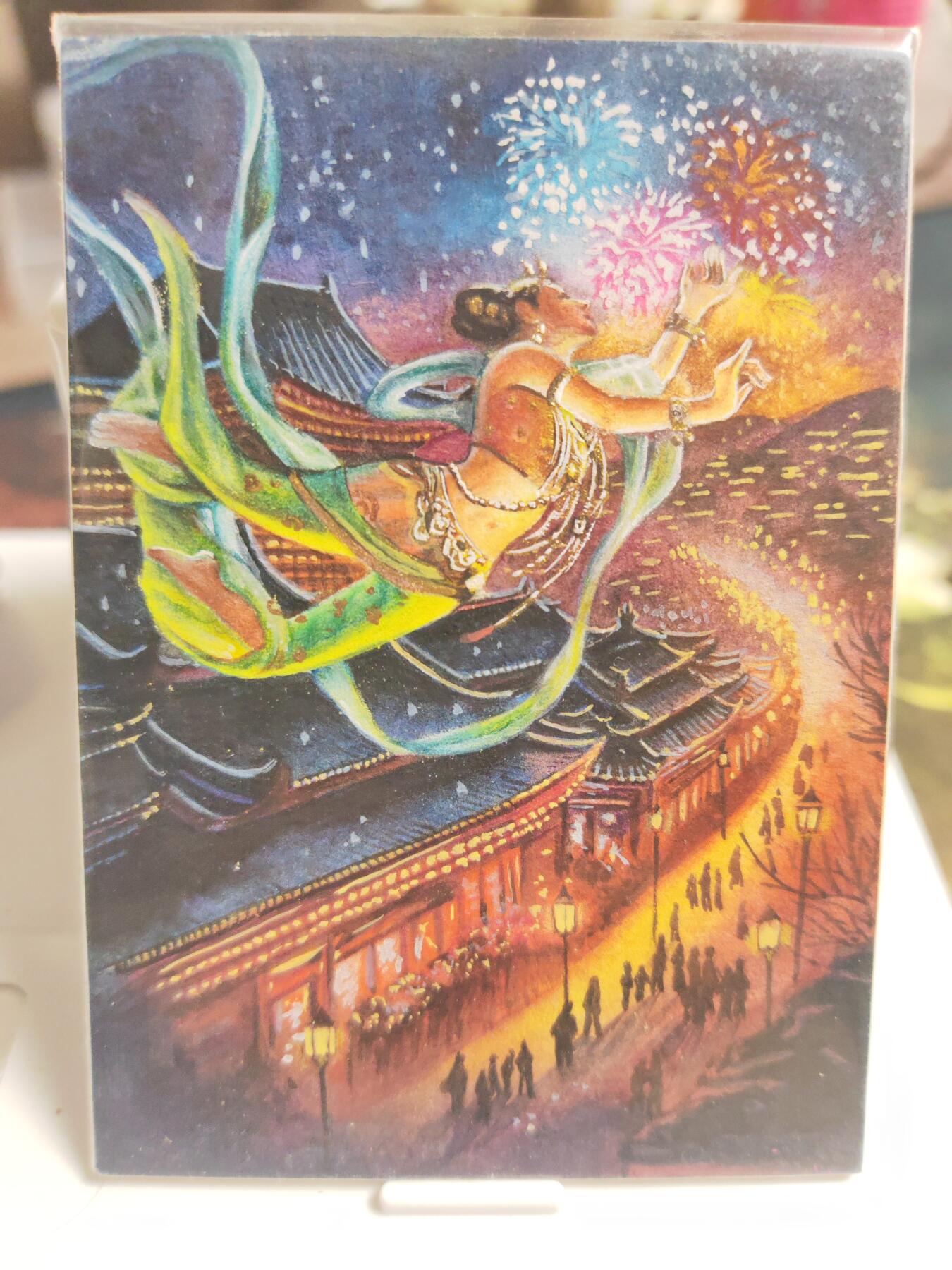 阳大大卡牌拍卖第74期（持续收拍品，周日晚上九点截拍，进群福利早知道） 【手绘卡】顶级收藏手绘 唐长老 飞天奔月 色彩艳丽，构图极为精细