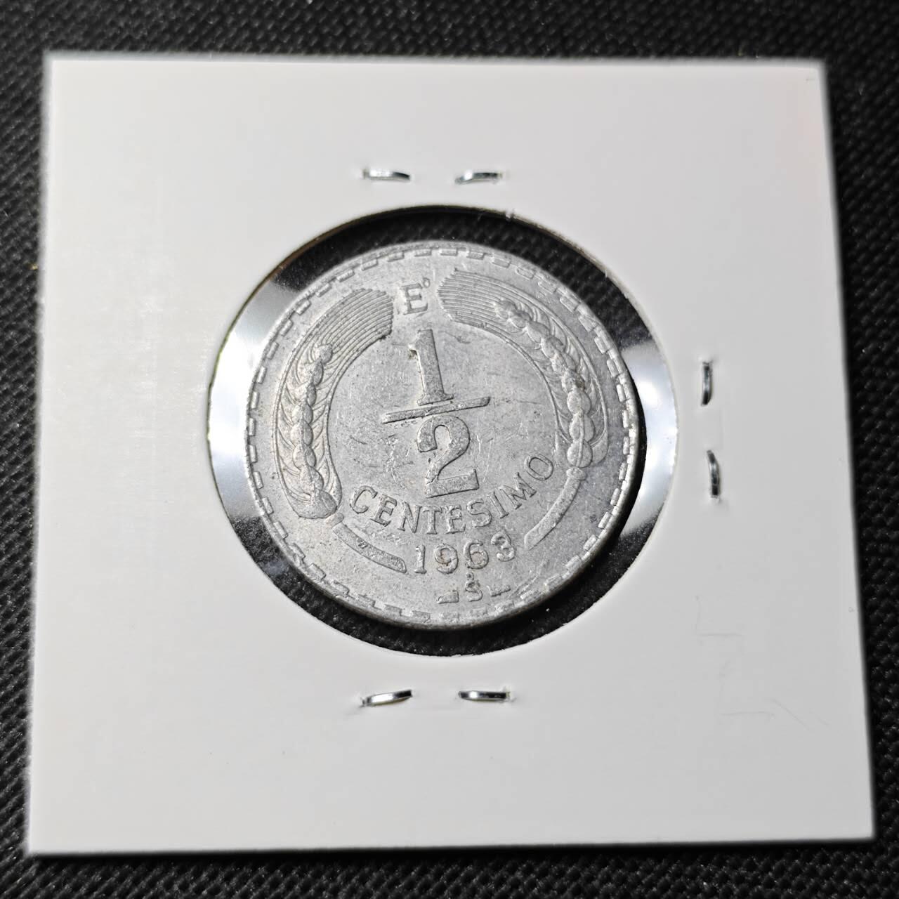 KK钱币收藏小铺 第352场 2月预留时间 周末发货 1963智利1/2分 飞鹰 少见纲目品种 