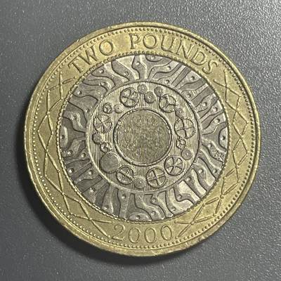回流1001-2 - 英国2000年2英镑双金属纪念币 齿轮科技