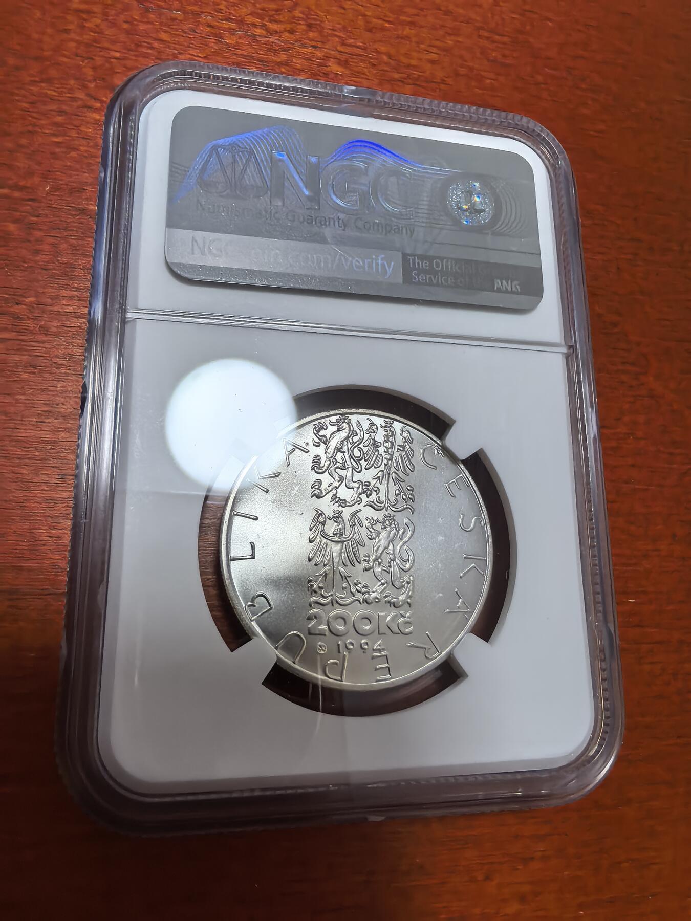 长老汇蛇年精选第五十五场拍卖 1994捷克有轨电车周年200克朗银币，NGC MS64，唯一亚军，更高1枚