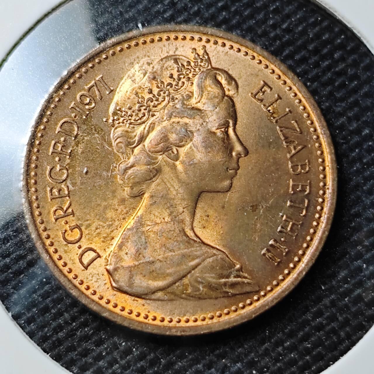 KK钱币收藏小铺 第351场 2月预留时间 周末发货  1971英国1便士 好品