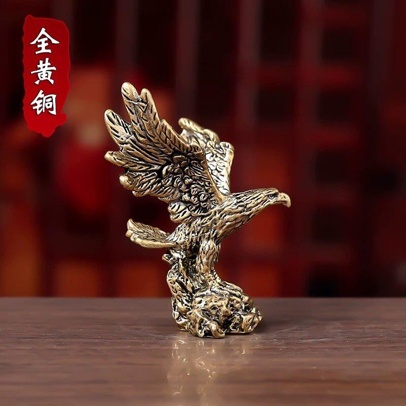 听雨轩  杂相铜器专场 黄铜老鹰摆件