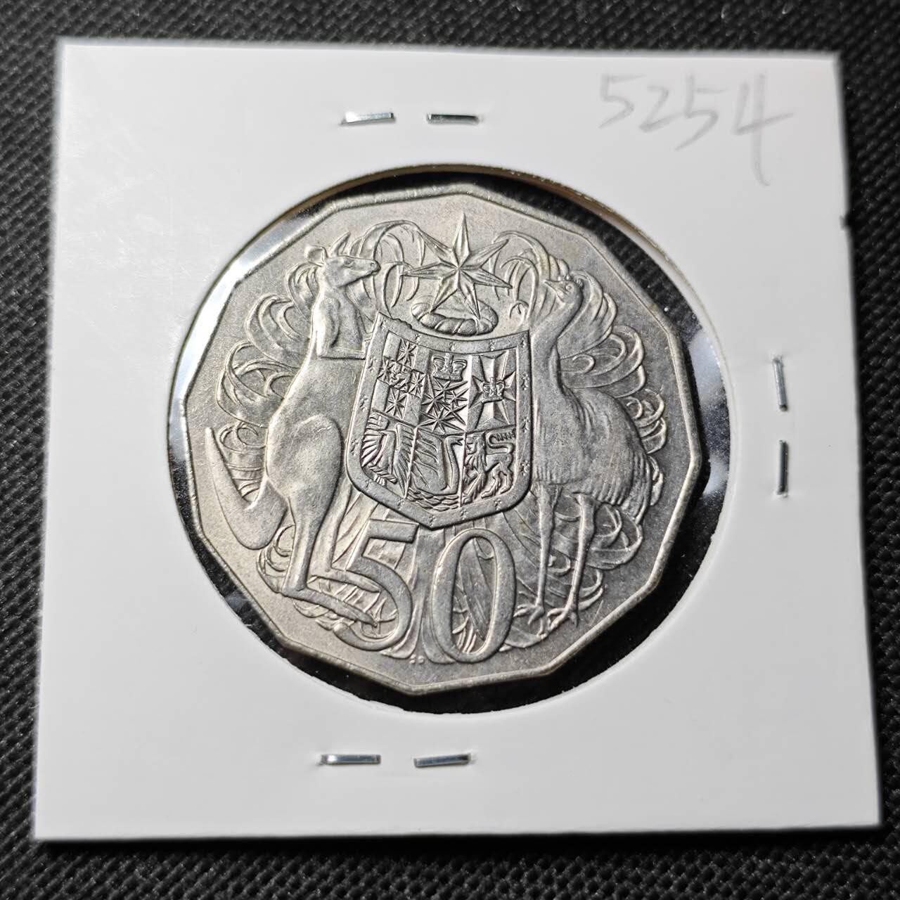 KK钱币收藏小铺 第352场 2月预留时间 周末发货  1969澳大利亚50便士 好品