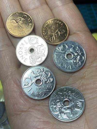 2025年第一百零一场(总第一百二十七场）外国好品散币(免佣金) - 好品–挪威🇳🇴6枚：1996年50欧尔，1997年1998年1克朗(哈拉尔五世时期)