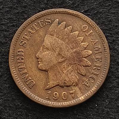 【全场包邮】纯粹捡漏拍464场 - 美国1907年印第安人1分铜币