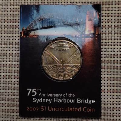 布加迪🐬～世界钱币(上海)🌾第 247 期 /  各国套币和散币 - 澳大利亚🇦🇺 2007年 1元 25mm 悉尼港