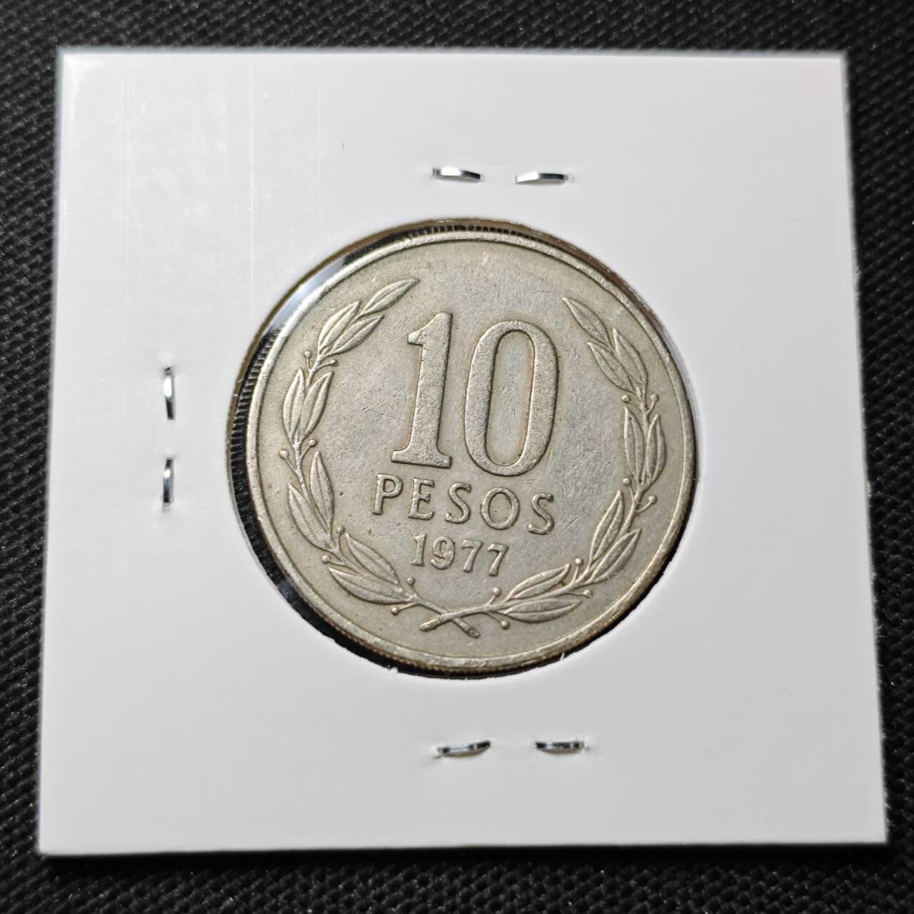 KK钱币收藏小铺 第352场 2月预留时间 周末发货  1977智利10比索 自由女神