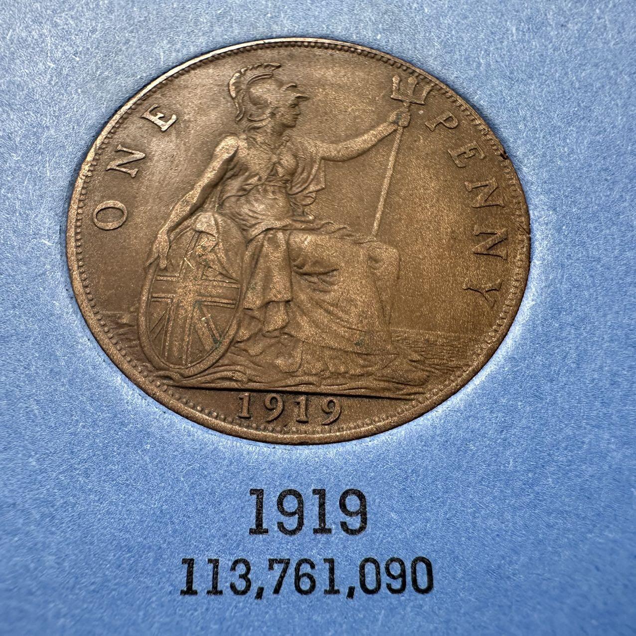 🌹外币初藏🌹🐯2025年第110场  每周二四六晚8️⃣点 接代拍 英国1902-1929年一便士定位册，32枚全 品相大致都不错