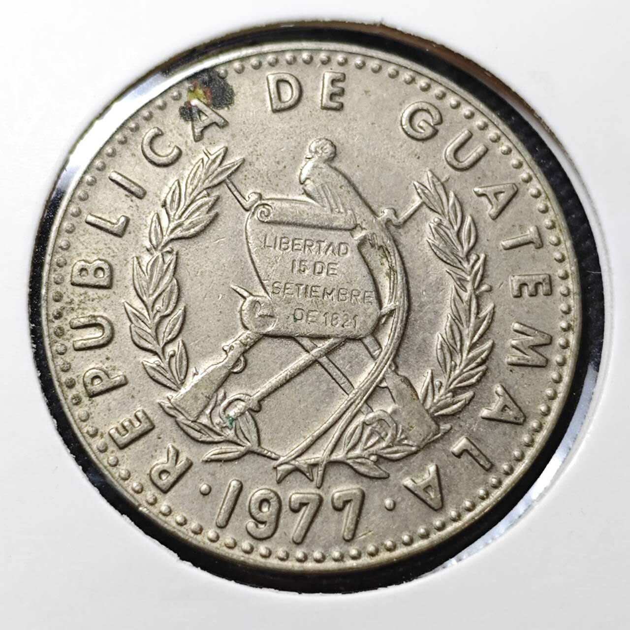 KK钱币收藏小铺 第352场 2月预留时间 周末发货  1977危地马拉25分