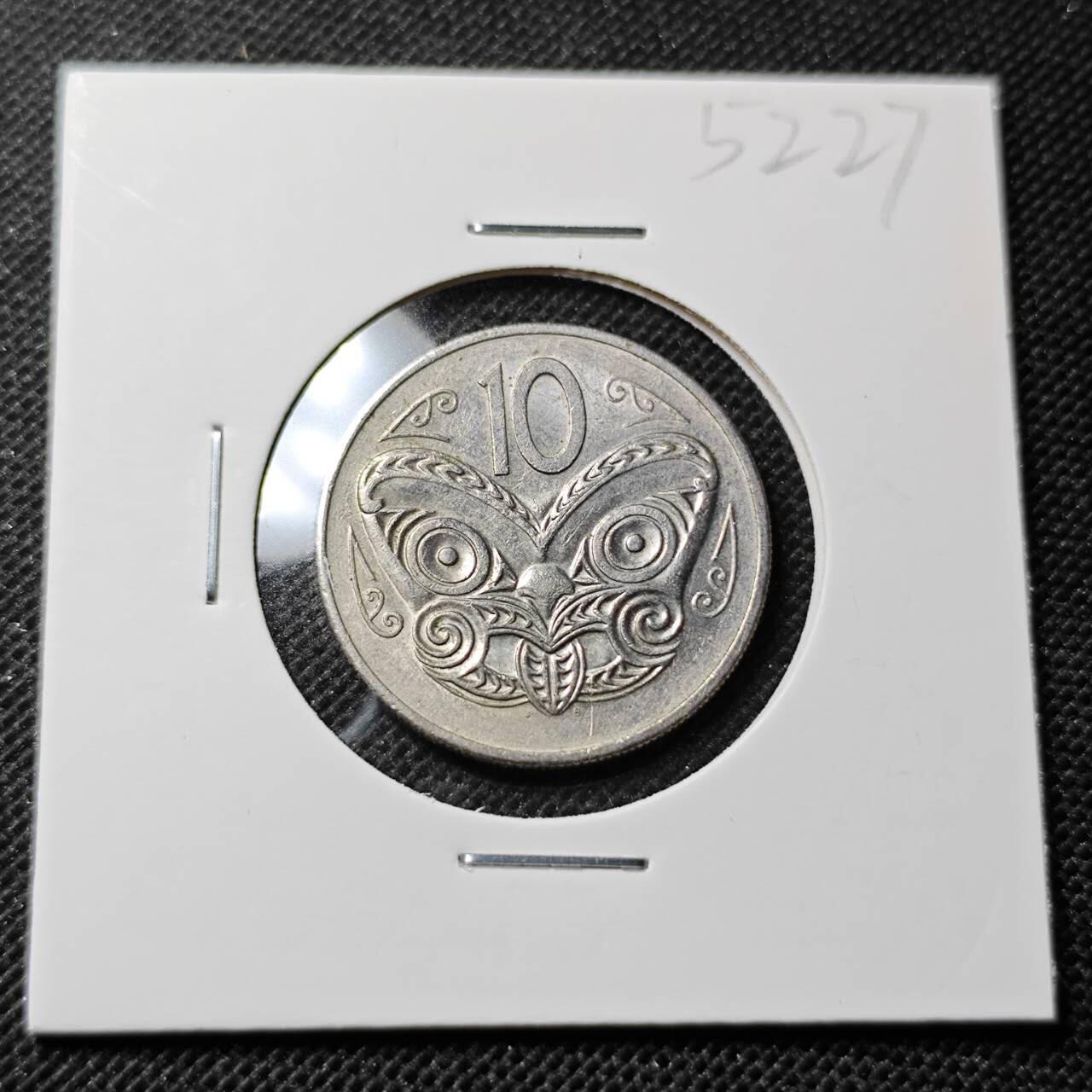 KK钱币收藏小铺 第352场 2月预留时间 周末发货  1985新西兰10分 加拿大代铸 浅雕版