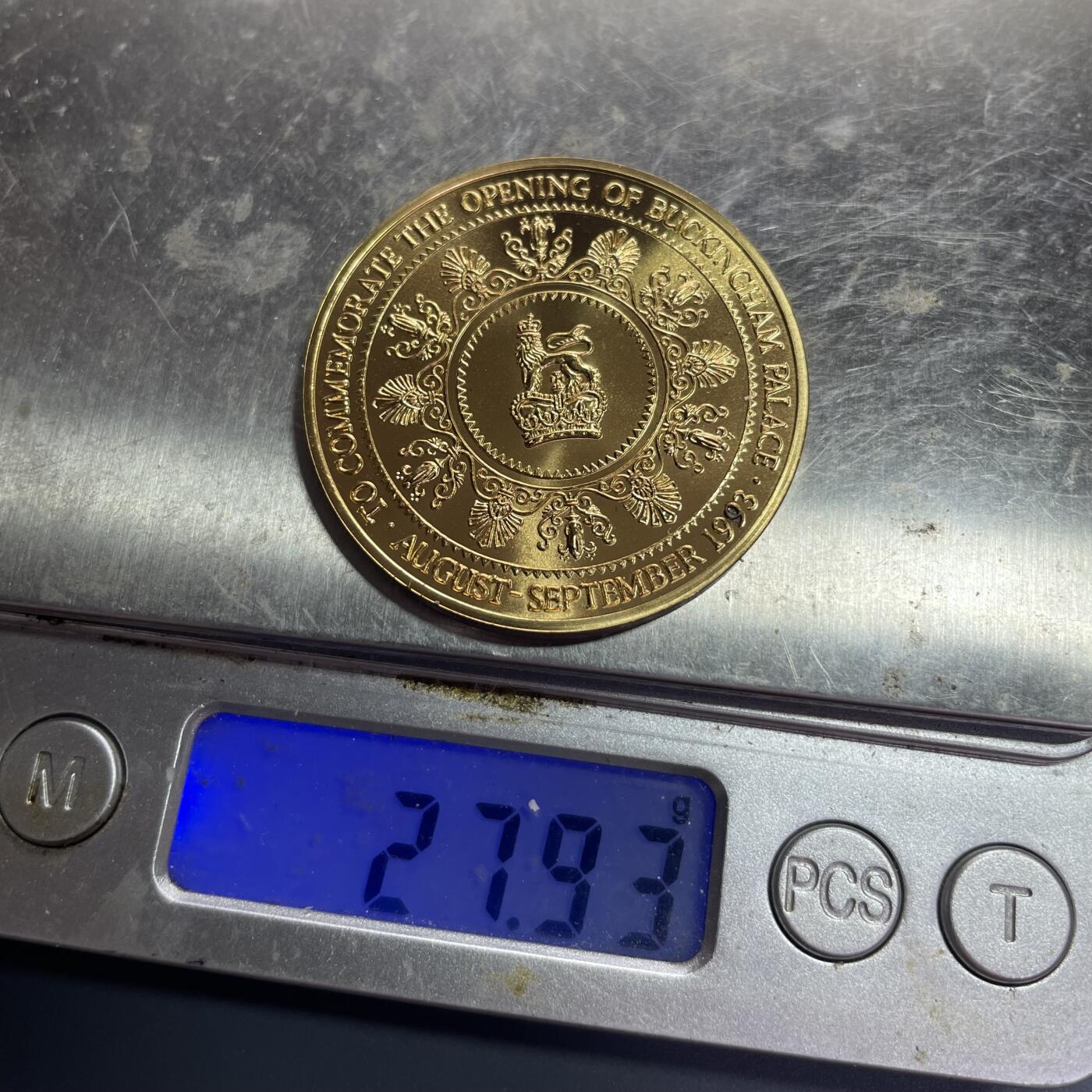 双节特辑1001 英国1993年白金汉宫开放镀金纪念章
