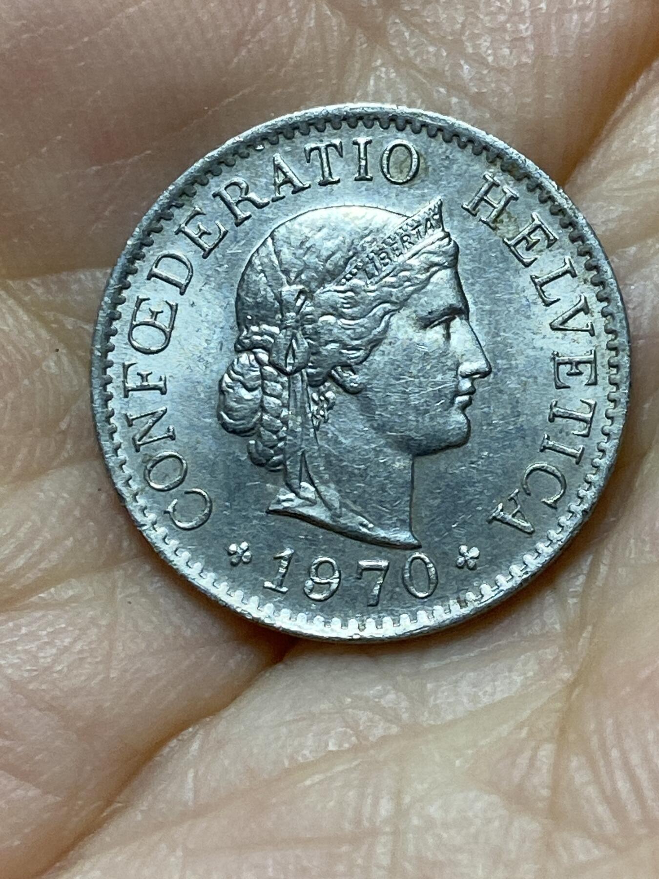 2025年第一百零一场(总第一百二十七场）外国好品散币(免佣金) 瑞士🇨🇭1970年5分(无标版)