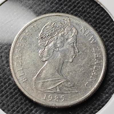 KK钱币收藏小铺 第352场 2月预留时间 周末发货 -  1985新西兰5分 浅雕版 加拿大代铸