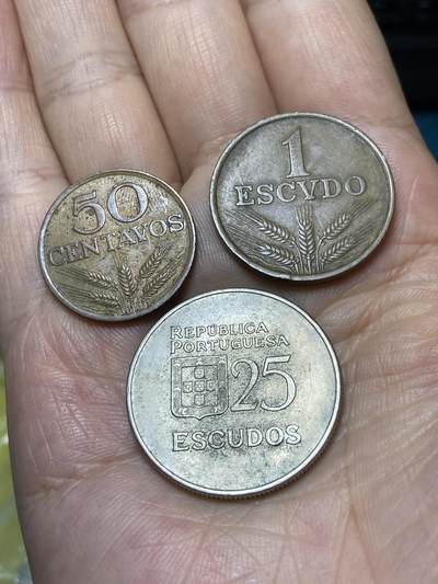 2025年第一百零一场(总第一百二十七场）外国好品散币(免佣金) - 葡萄牙🇵🇹3枚：1973年50分，1埃斯库多，1985年25埃斯库多