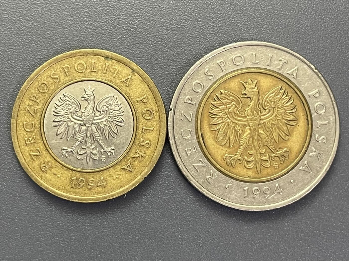 回流1001-2 波兰1994年2、5兹罗提双金属币两枚