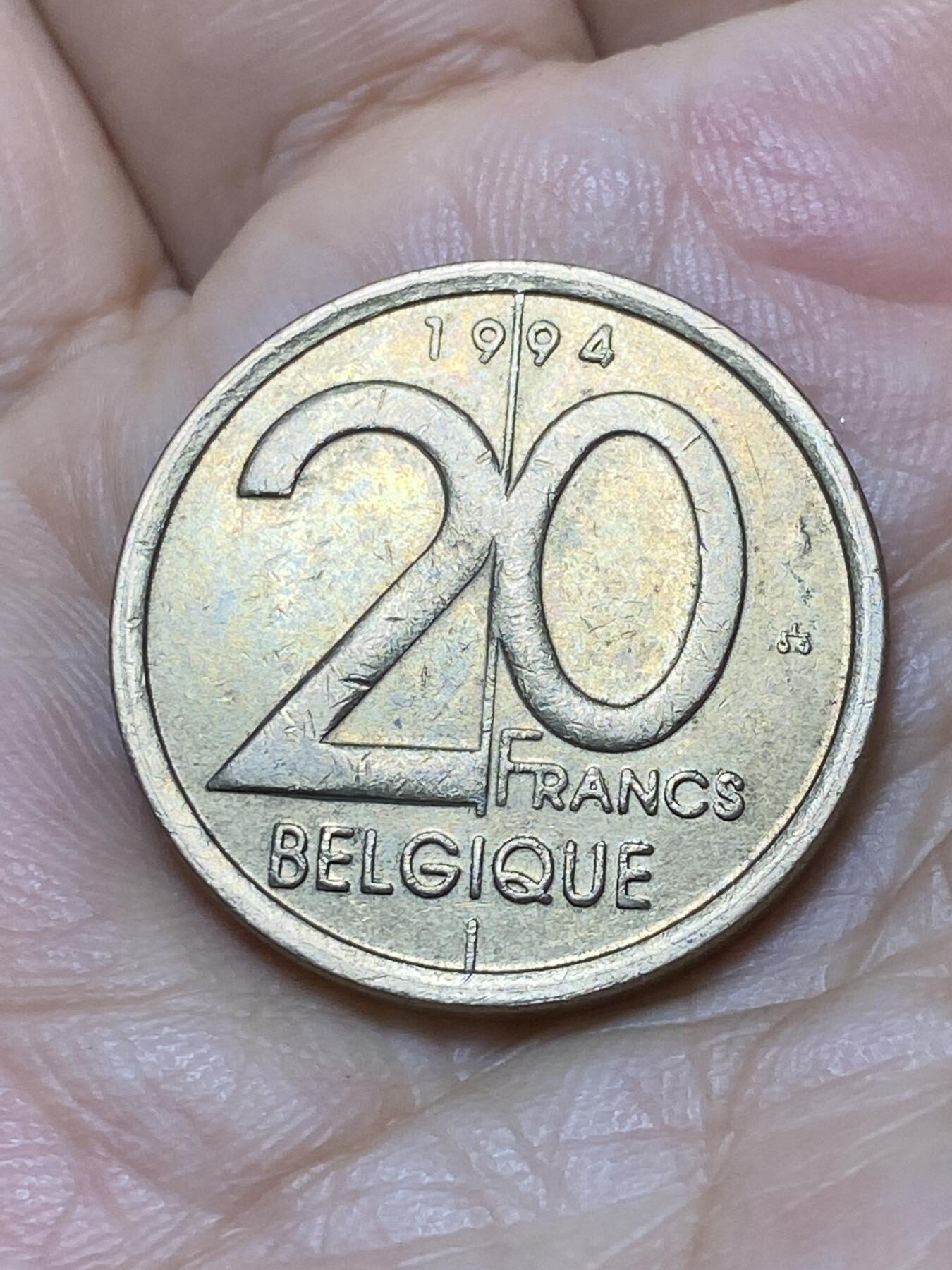 2025年第一百零一场(总第一百二十七场）外国好品散币(免佣金) 比利时🇧🇪1994年20法郎(阿尔贝二世时期，法文版)