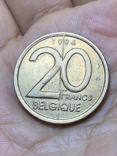 2025年第一百零一场(总第一百二十七场）外国好品散币(免佣金) - 比利时🇧🇪1994年20法郎(阿尔贝二世时期，法文版)
