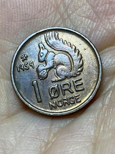 2025年第一百零一场(总第一百二十七场）外国好品散币(免佣金) - 挪威🇳🇴1959年1欧尔(奥拉夫五世第一版早期年份)