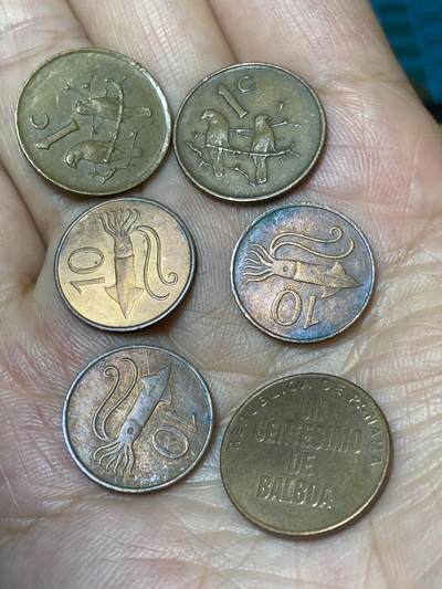 2025年第一百零一场(总第一百二十七场）外国好品散币(免佣金) - 青铜散币6枚：南非🇿🇦1967年1989年1分，冰岛🇮🇸1981年10奥拉，巴拿马🇵🇦1996年1分
