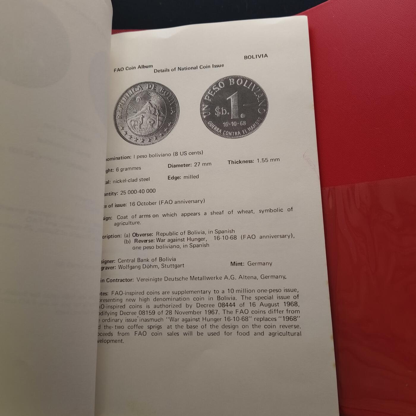【全场包邮】纯粹捡漏拍465场 【收藏工具】世界各国FAO纪念币定位红册-带说明