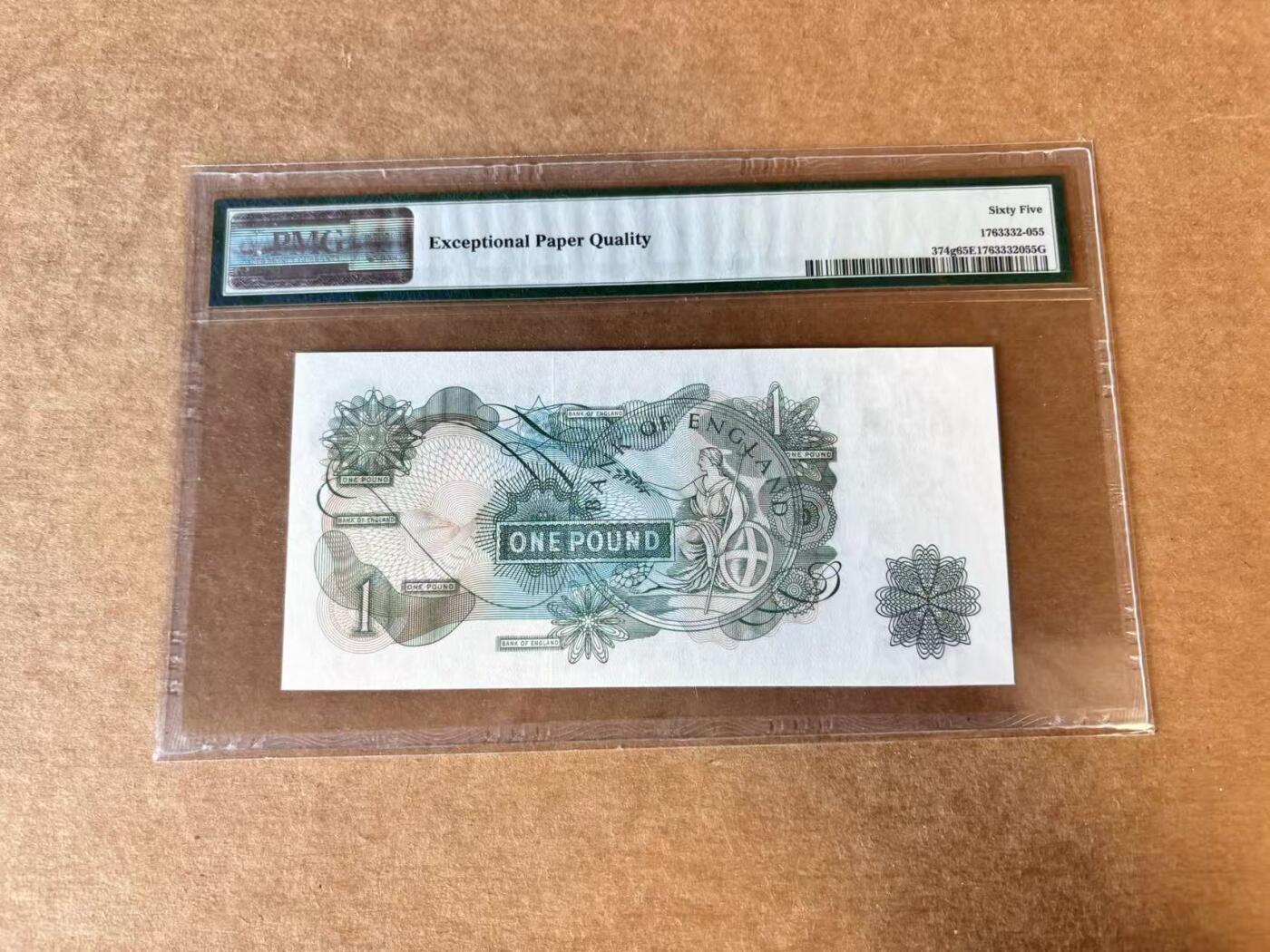 【Blue Auction】世界纸币精拍第734期——18级TOP拍卖/信誉/品质/专业/高效💫 英国 C序列 1970-77年1镑 PMG65EPQ 