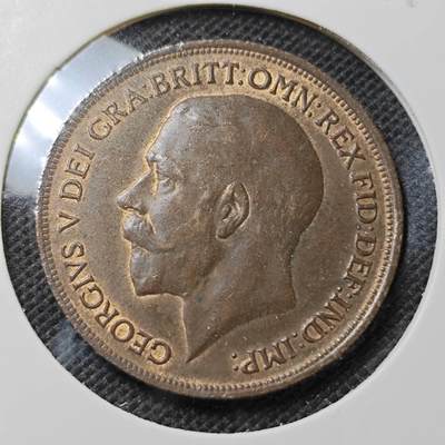 KK钱币收藏小铺 第352场 2月预留时间 周末发货 -  1919英国1便士铜币 深打状态